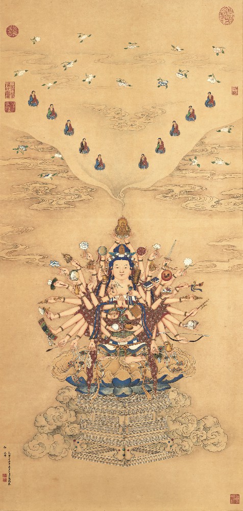 清 丁观鹏 宝相观音代绢.jpg