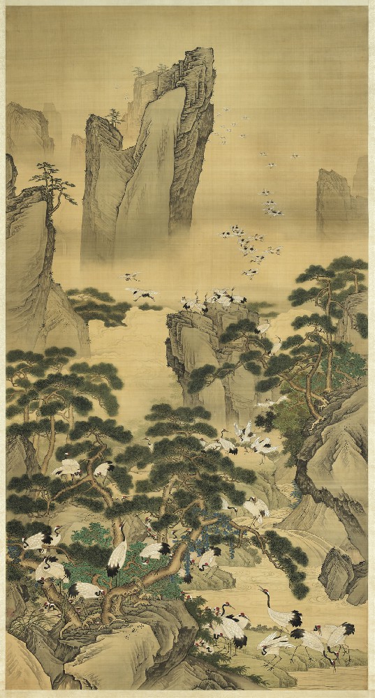 百鹤图轴.明.吕纪.绘.绢本.台北故宫博物院藏.jpg