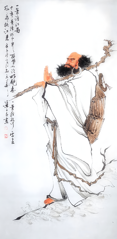 实力派画家潘文良人物画作品《一笔渡江图》.png
